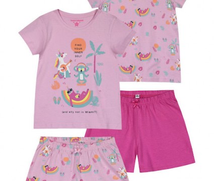 πιτζάμα 4 τεμάχια με τύπωμα για κορίτσι | ΕΜΠΡΙΜΕ
