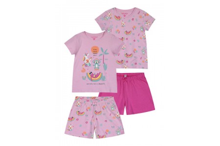 πιτζάμα 4 τεμάχια με τύπωμα για κορίτσι | ΕΜΠΡΙΜΕ