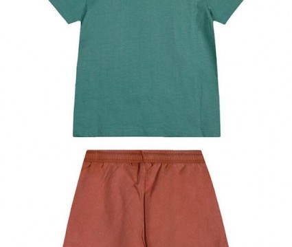 Παιδικό σετ αχνούδιαστο φούτερ αυτοκινητάκια 2 τεμάχια  για αγόρι|κεραμιδί