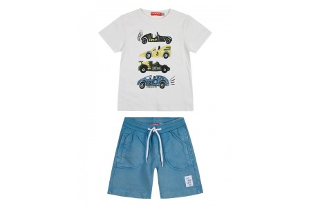 Παιδικό σετ αχνούδιαστο φούτερ αυτοκινητάκια 2 τεμάχια  για αγόρι | ΓΑΛΑΖΙΟ