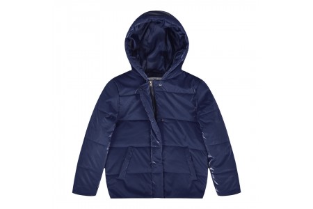 Γυαλιστερό μπουφάν καπιτονέ με κουκούλα μαρεν