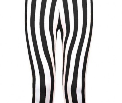 Σετ κολάν ριγέ και μπλούζα με διακοσμητικά στρας (μαύρο)