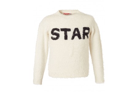 Πουλόβερ με τύπωμα Star ΚΟΡΙΤΣΙ ΕΚΡΟΥ