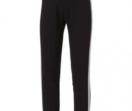 Μονόχρωμο κολάν με ασημί λεπτομέρεια στο πλάι   ΜΑΥΡΟ